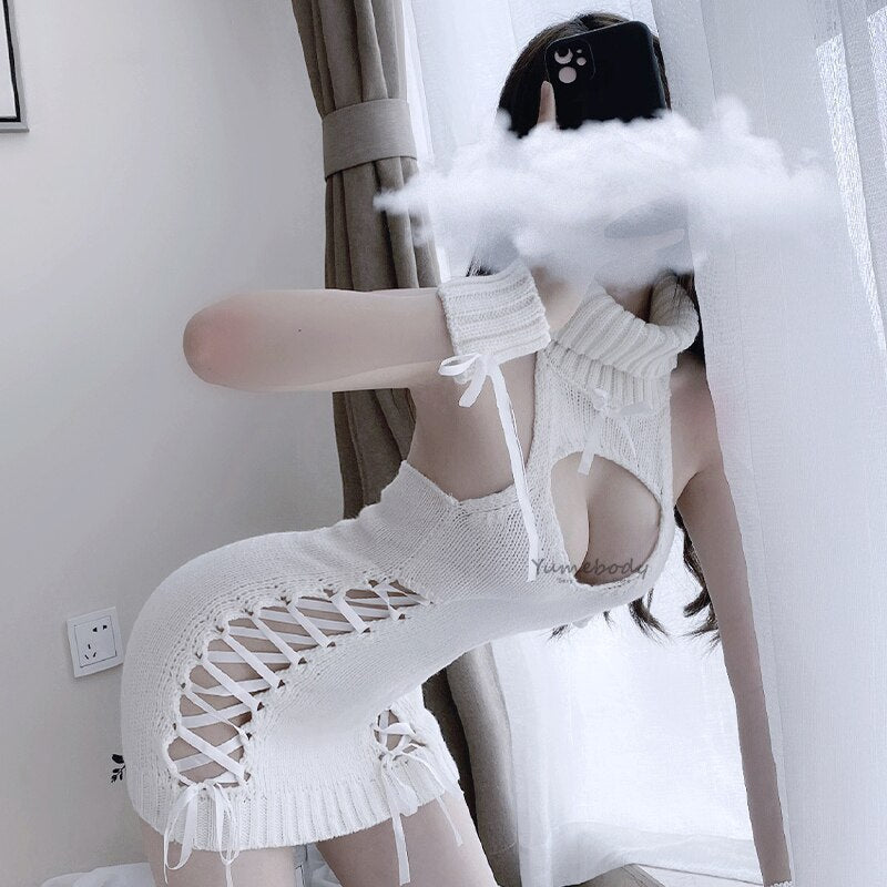 LaceTempt™ Sweater Mini Dress