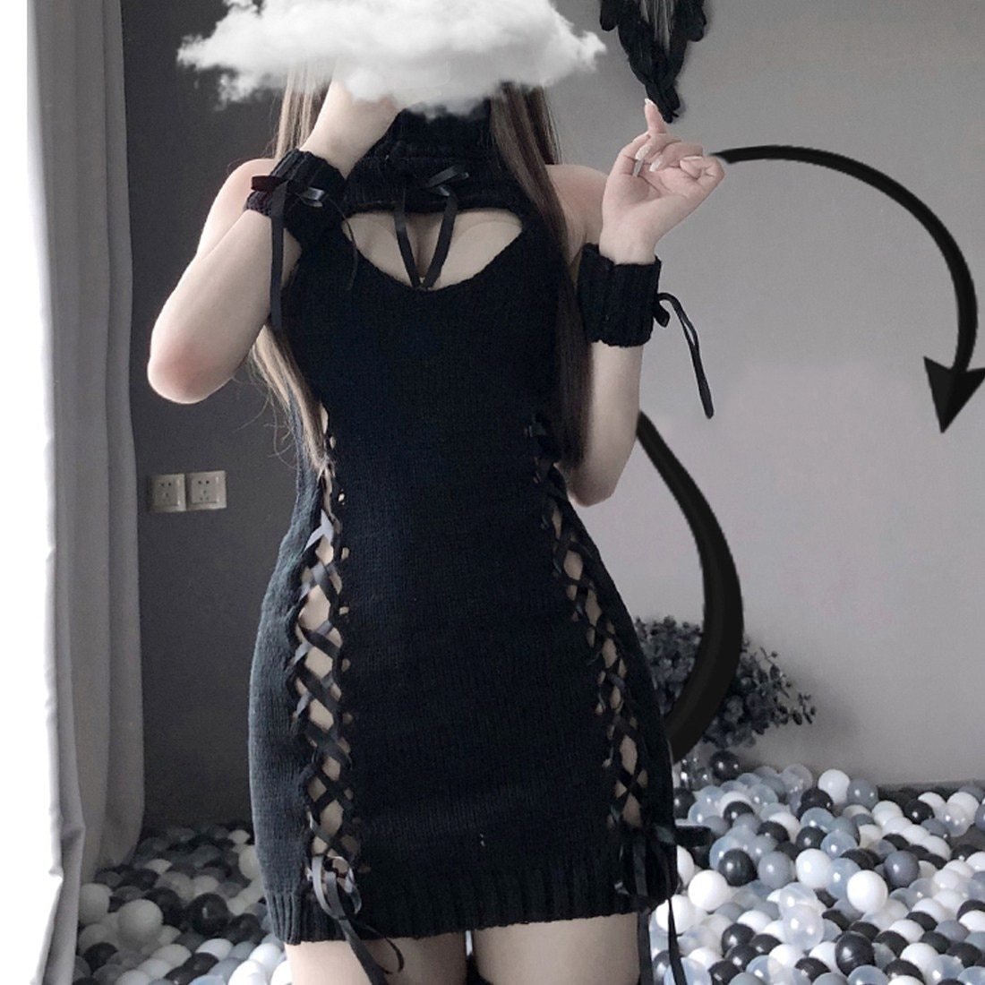 LaceTempt™ Sweater Mini Dress